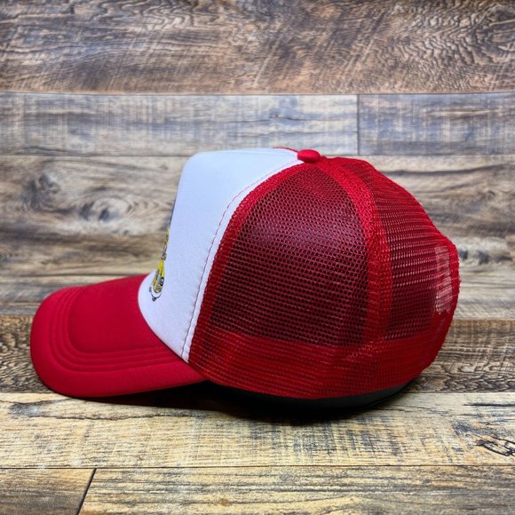 The Magic Schoolbus Mens Trucker Hat Red Snapback 1994 Retro Logo TV Ball Cap - Picture 4 of 8